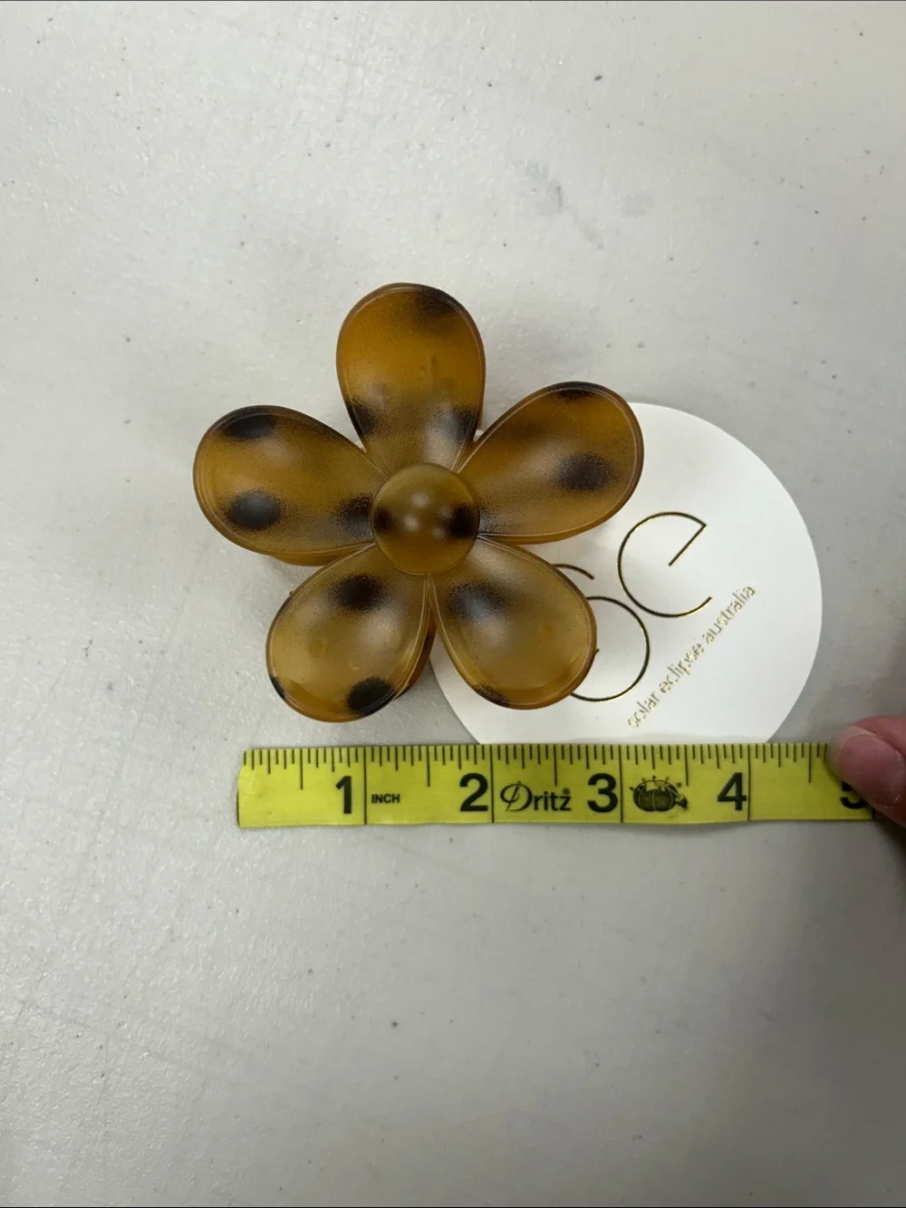 Floral Tortoiseshell Amber Hair Claw Clip - Women Accessories